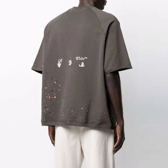 Off-White Herr SS21 Short Sleeve T-shirt i standardutförande, grå