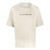Off-White Herr SS21 T-shirt med logomönster, korta ärmar, lös passform, ljus khaki