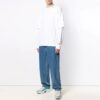 Off-White Herr SS21 T-shirt med logotryck i twill, långärmad, krämvit