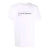 Off-White Herr SS21 T-shirt med målningsmönster, rund hals och korta Shorts, vit