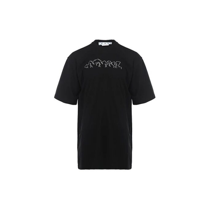 Off-White Herr SS22 Alfabet- och seriemönstertryck Kortärmad version Svart