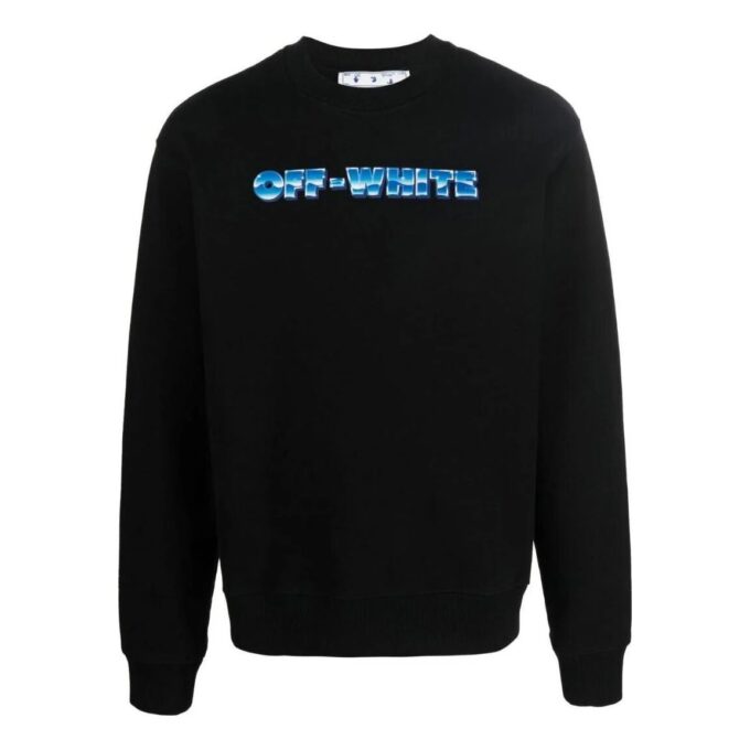 Off-White Herr SS22 Arrow Pattern Logo Rundhalsad Svart