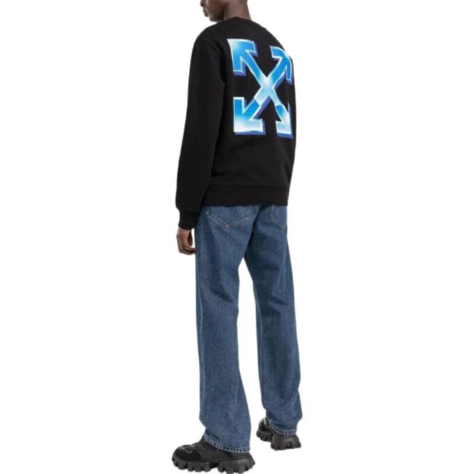 Off-White Herr SS22 Arrow Pattern Logo Rundhalsad Svart