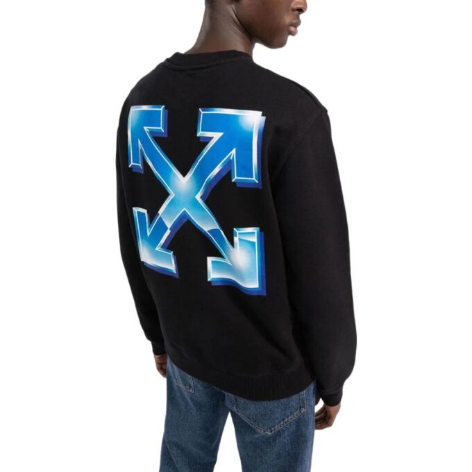 Off-White Herr SS22 Arrow Pattern Logo Rundhalsad Svart