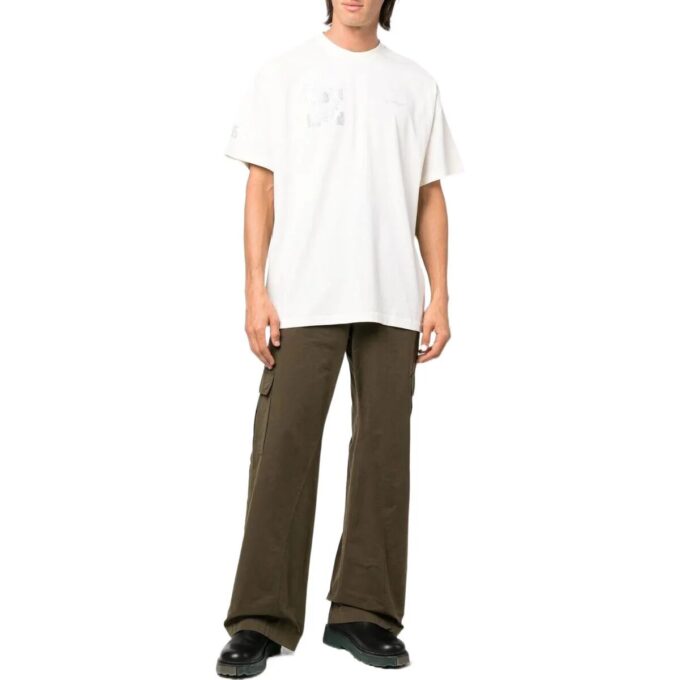 Off-White Herr SS22 Arrow Rundhalsad kortärmad vit T-shirt