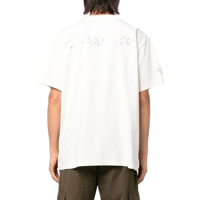 Off-White Herr SS22 Arrow Rundhalsad kortärmad vit T-shirt