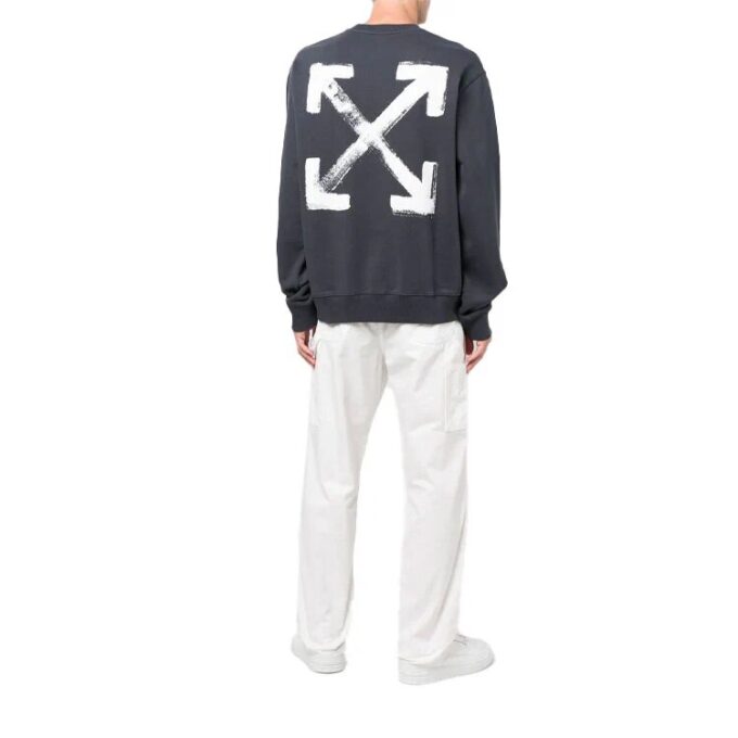 Off-White Herr SS22 Arrows-print Rundhalsad Långärmad Grå