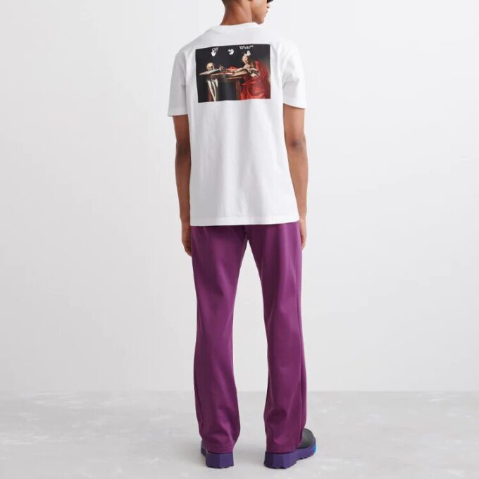 Off-White Herr SS22 Caravaggio Arrow Logo Shorts vit T-shirt