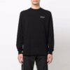 Off-White Herr SS22 Caravaggio pil- och bokstavsmönster, långärmad, lös passform, svart T-shirt