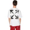 Off-White Herr SS22 Caravaggio pilmönster logotryck rund hals kortärmad vit T-shirt