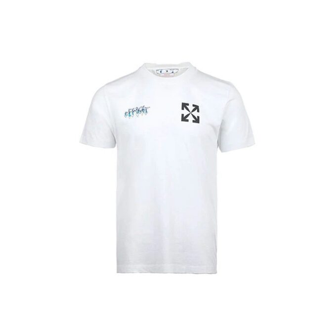 Off-White Herr SS22 Chest Classic Arrow Alphabet Printing Kortärmad Vit T-shirt