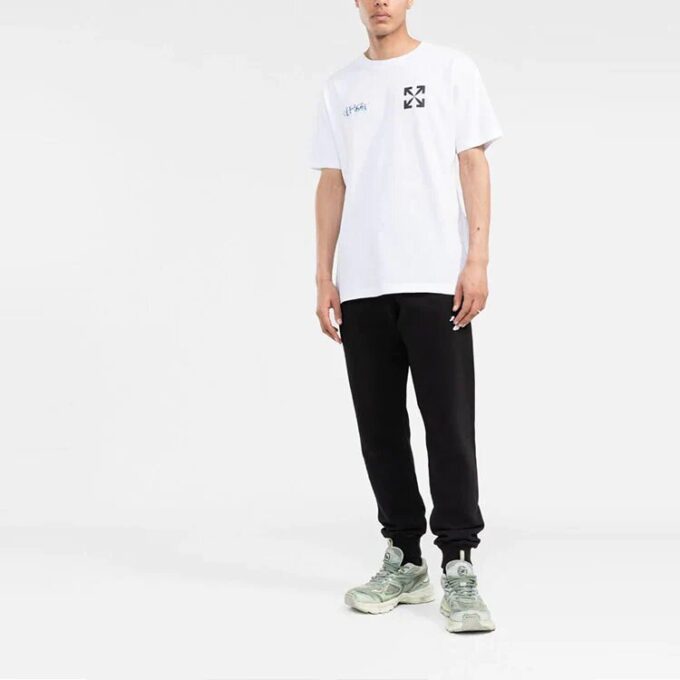 Off-White Herr SS22 Chest Classic Arrow Alphabet Printing Kortärmad Vit T-shirt