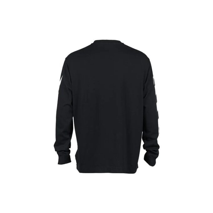 Off-White Herr SS22 Diag Alphabet Stripe Pattern Pullover Långärmad Löst sittande Svart T-shirt