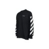 Off-White Herr SS22 Diag Alphabet Stripe Pattern Pullover Långärmad Löst sittande Svart T-shirt