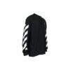 Off-White Herr SS22 Diag Alphabet Stripe Pattern Pullover Långärmad Löst sittande Svart T-shirt
