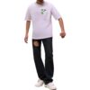 Off-White Herr SS22 Diagonal Arrow Spray Painting Kortärmad Löst Sittande Vit T-shirt