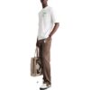 Off-White Herr SS22 Diagonal Arrow Spray Painting Kortärmad Löst Sittande Vit T-shirt