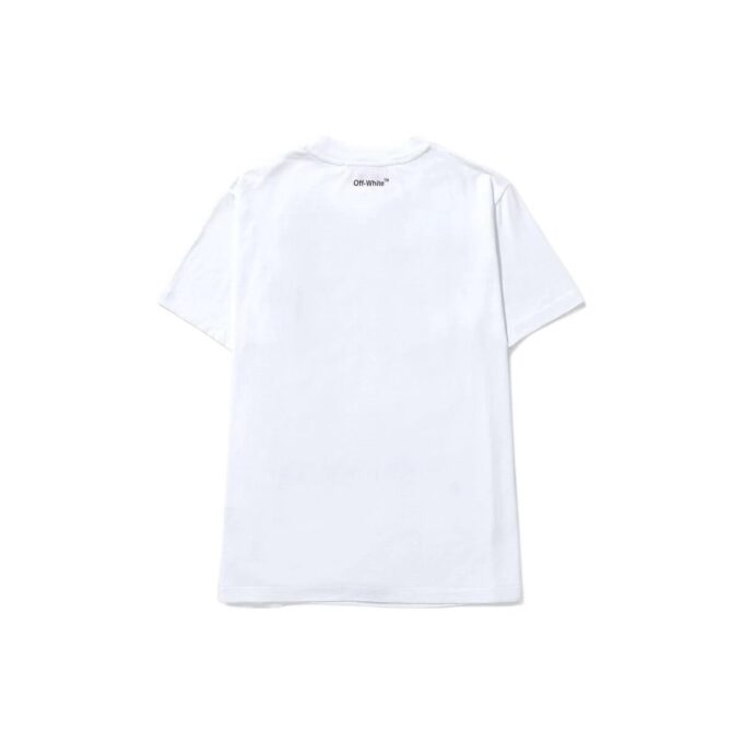 Off-White Herr SS22 Elizabeth-tryck Rundhalsad tröja Kortärmad vit T-shirt