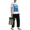 Off-White Herr SS22 Elizabeth-tryck Rundhalsad tröja Kortärmad vit T-shirt