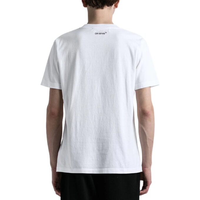 Off-White Herr SS22 Elizabeth-tryck Rundhalsad tröja Kortärmad vit T-shirt