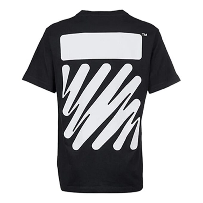 Off-White Herr SS22 enfärgad bomullströja med tryck, kortärmad, svart T-shirt