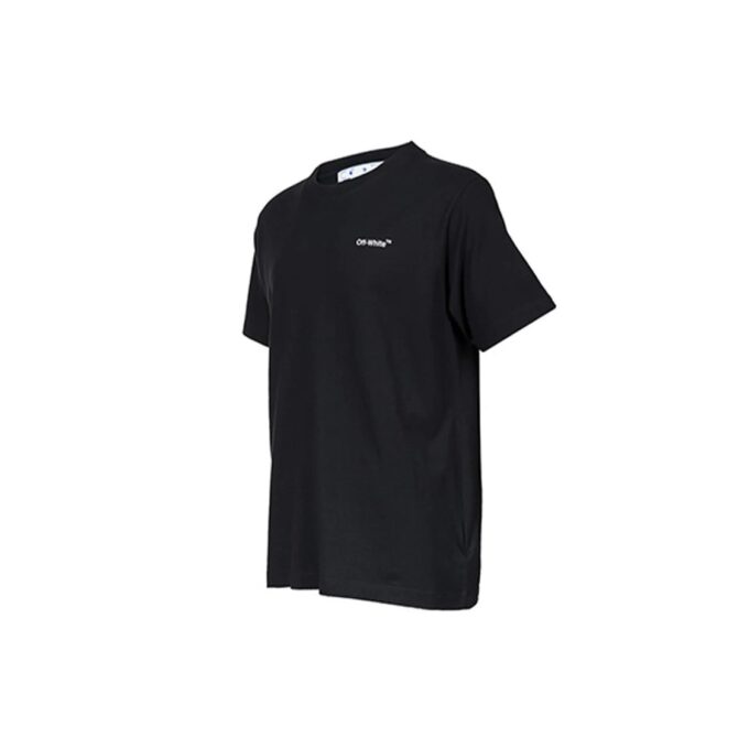 Off-White Herr SS22 enfärgad bomullströja med tryck, kortärmad, svart T-shirt