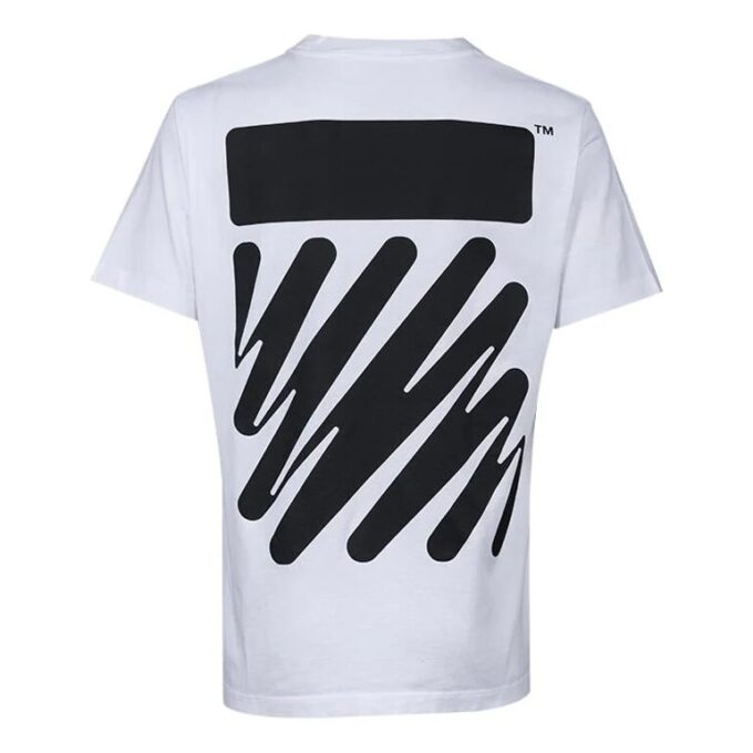 Off-White Herr SS22 enfärgad bomullströja med zebramönster, kortärmad, vit T-shirt