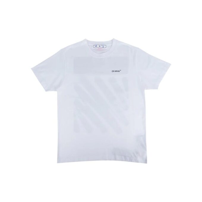 Off-White Herr SS22 enfärgad bomullströja med zebramönster, kortärmad, vit T-shirt