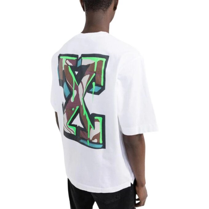 Off-White Herr SS22 enfärgad kortärmad vit T-shirt med pilmönster