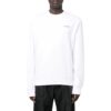 Off-White Herr SS22 enfärgad med logotryck, rund hals, långärmad version, vit
