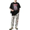 Off-White Herr SS22 enfärgad mönstertryck kortärmad svart T-shirt