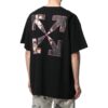 Off-White Herr SS22 enfärgad mönstertryck kortärmad svart T-shirt
