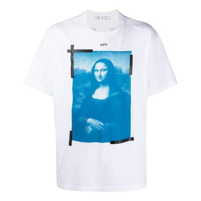 Off-White Herr SS22 enfärgad rundhalsad kortärmad T-shirt i vitt