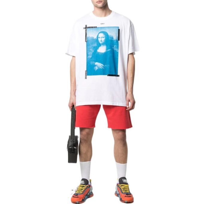 Off-White Herr SS22 enfärgad rundhalsad kortärmad T-shirt i vitt