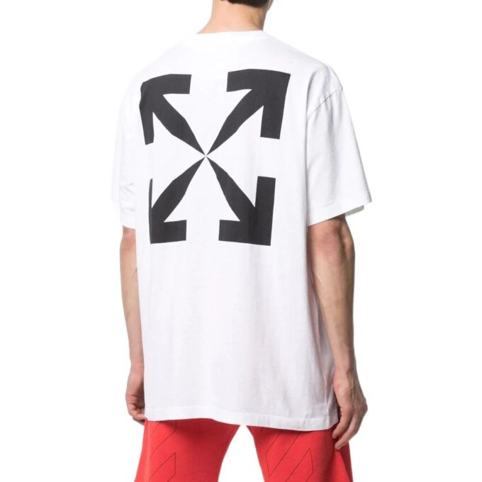 Off-White Herr SS22 enfärgad rundhalsad kortärmad T-shirt i vitt