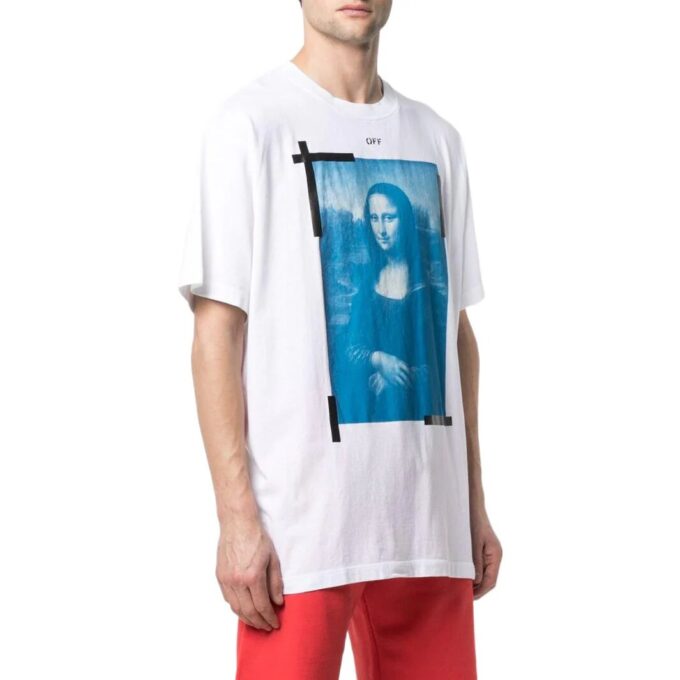 Off-White Herr SS22 enfärgad rundhalsad kortärmad T-shirt i vitt