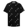 Off-White Herr SS22 enfärgad rundhalsad T-shirt med logotryck och korta ärmar, svart