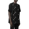 Off-White Herr SS22 enfärgad rundhalsad T-shirt med logotryck och korta ärmar, svart