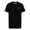 Off-White Herr SS22 enfärgad T-shirt med alfabettryck, rund hals och korta ärmar, svart