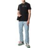 Off-White Herr SS22 enfärgad T-shirt med alfabettryck, rund hals och korta ärmar, svart