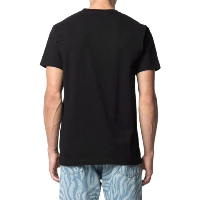 Off-White Herr SS22 enfärgad T-shirt med alfabettryck, rund hals och korta ärmar, svart