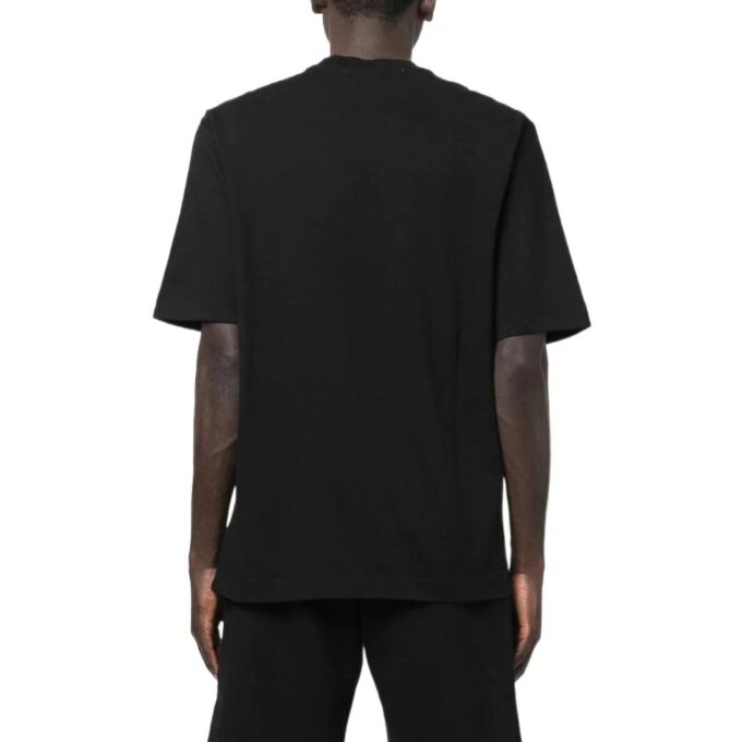 Off-White Herr SS22 enfärgad T-shirt med broderat logo, kortärmad, svart Short