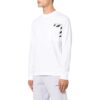 Off-White Herr SS22 Randig logotryckad pullover med rund hals och långa ärmar, vit T-shirt