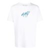 Off-White Herr SS22 Rundhalsad tröja med broderat kortärmad vit T-shirt