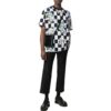 Off-White Herr SS22 Rutig blommönster Rund hals Kortärmad Löst sittande Svart T-shirt