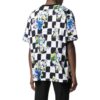 Off-White Herr SS22 Rutig blommönster Rund hals Kortärmad Löst sittande Svart T-shirt