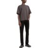 Off-White Herr SS22 T-shirt med klassiskt tryckt logo, rund hals och korta Shorts, standardversion, brun