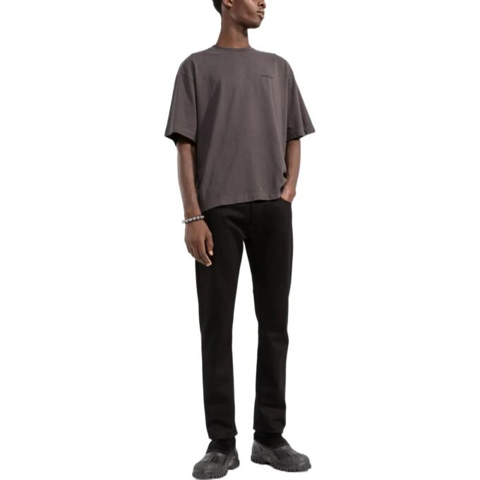 Off-White Herr SS22 T-shirt med klassiskt tryckt logo, rund hals och korta Shorts, standardversion, brun