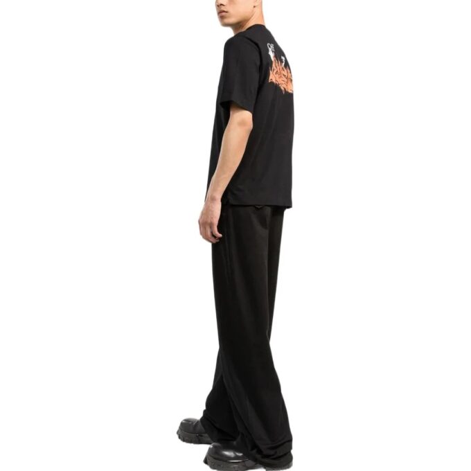 Off-White Herr SS22 T-shirt med kort ärm och tryckt alfabet i svart
