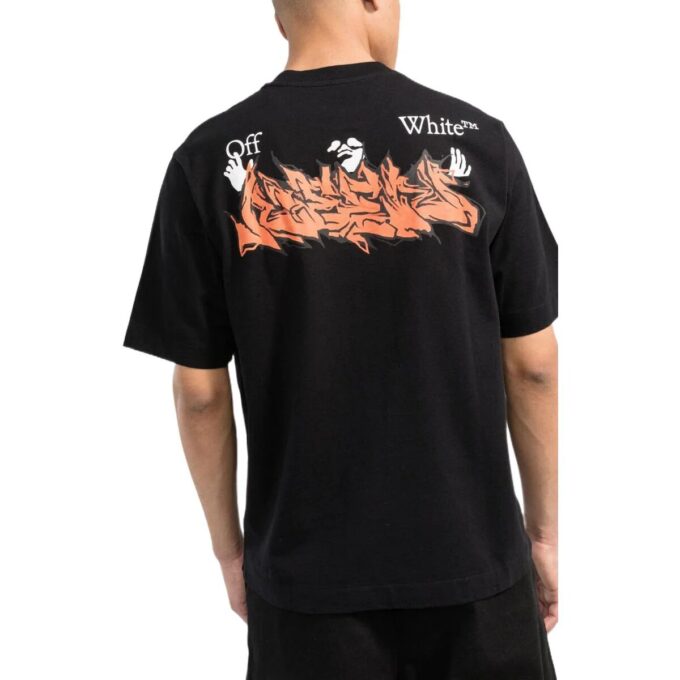 Off-White Herr SS22 T-shirt med kort ärm och tryckt alfabet i svart